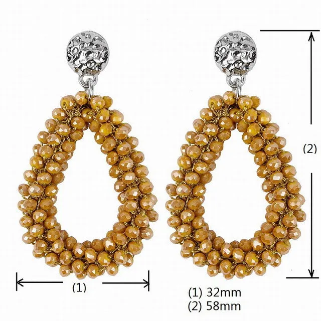 2017 New earrings For aretes largos baroque big long earrings for women pendantes christmas drop dangling crystal earrings