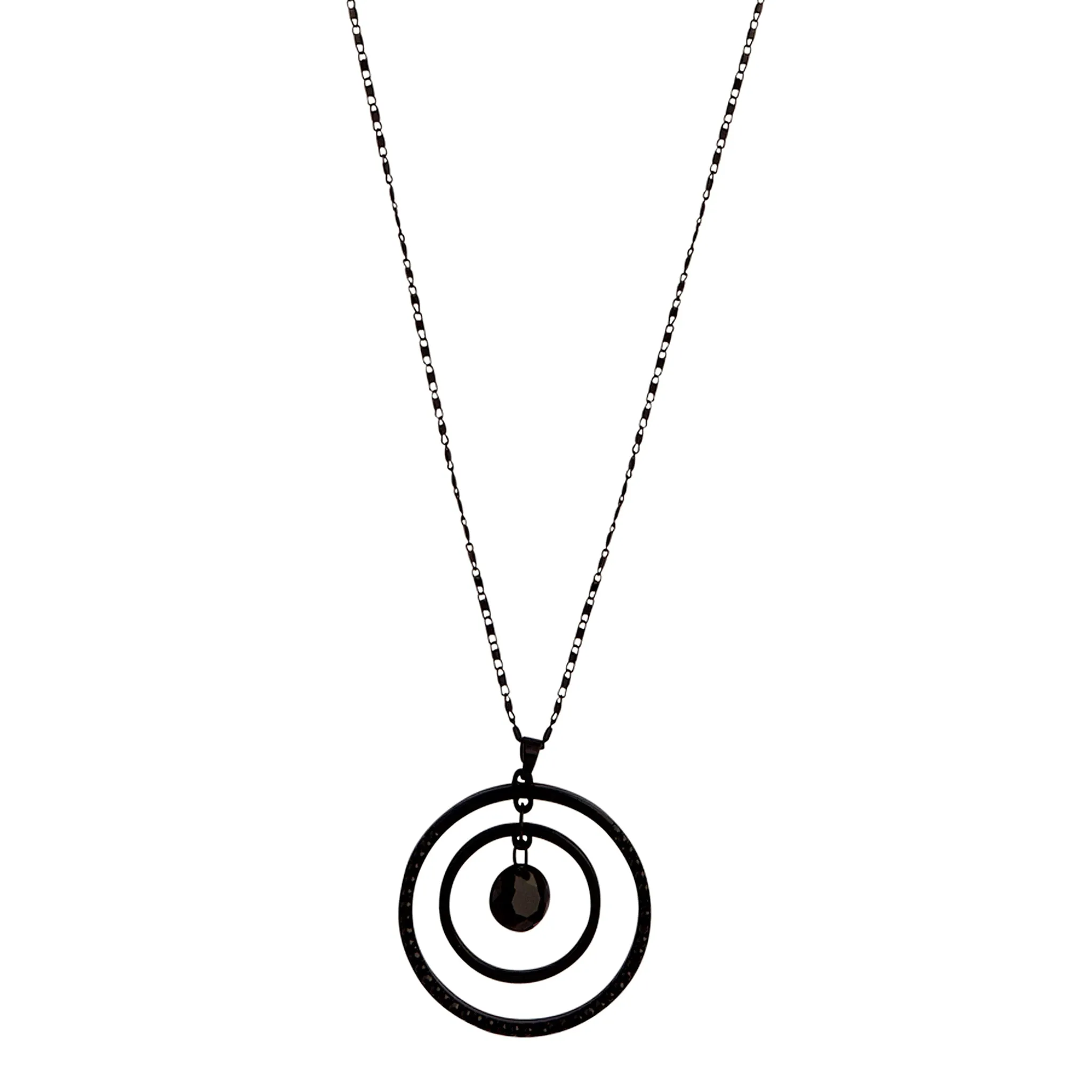 Black Diamante Multi Circle Necklace