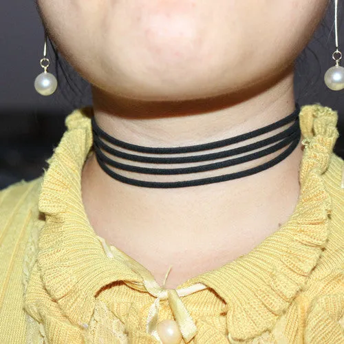 Black Suede Choker Necklace Multilayer Leather Goth Velvet Chokers Colares Jewelry Necklaces Punk Jewelery Bijoux One Direction