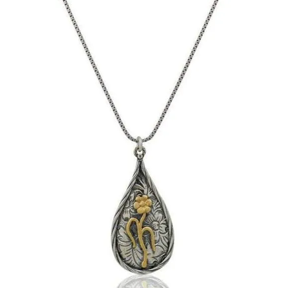 Bluenoemi Sterling Silver gold Necklace for Woman pendant Flower Israeli Jewelry