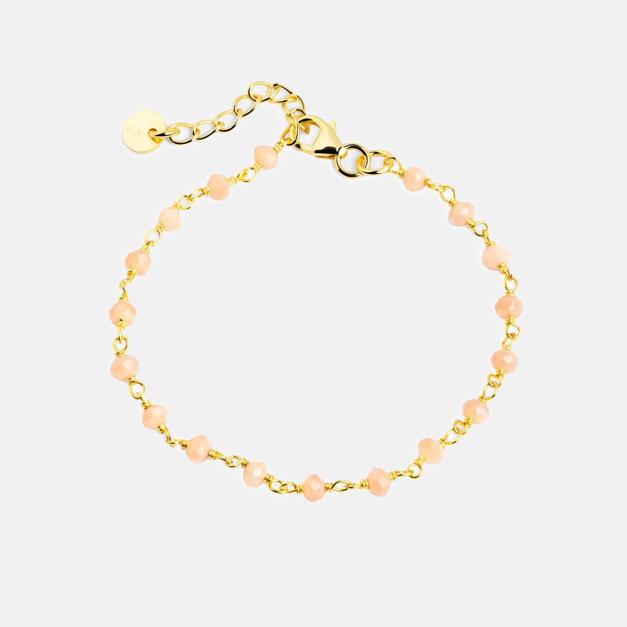 Crystals Peach Gold Bracelet