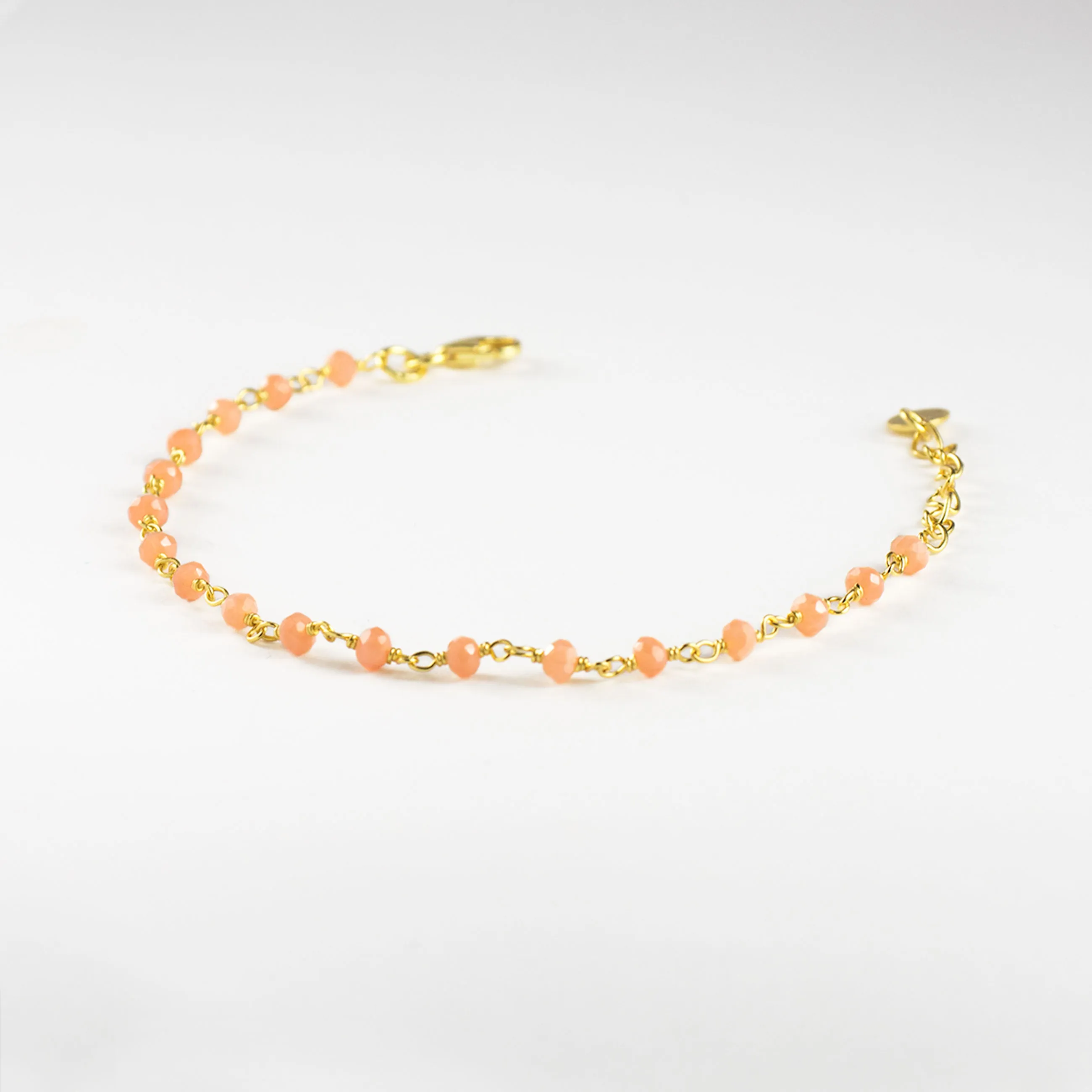 Crystals Peach Gold Bracelet