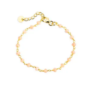 Crystals Peach Gold Bracelet