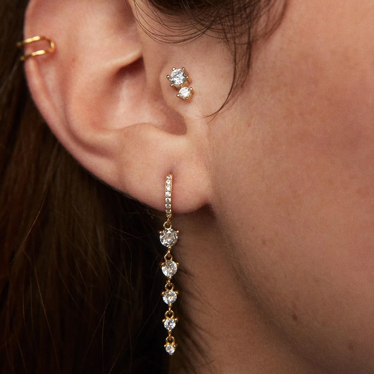 Double Spark Gold Earring