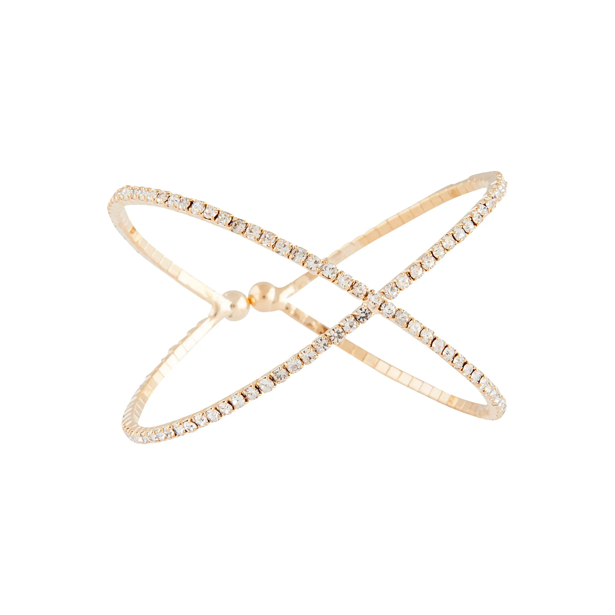 Gold Diamante Cross Bangle