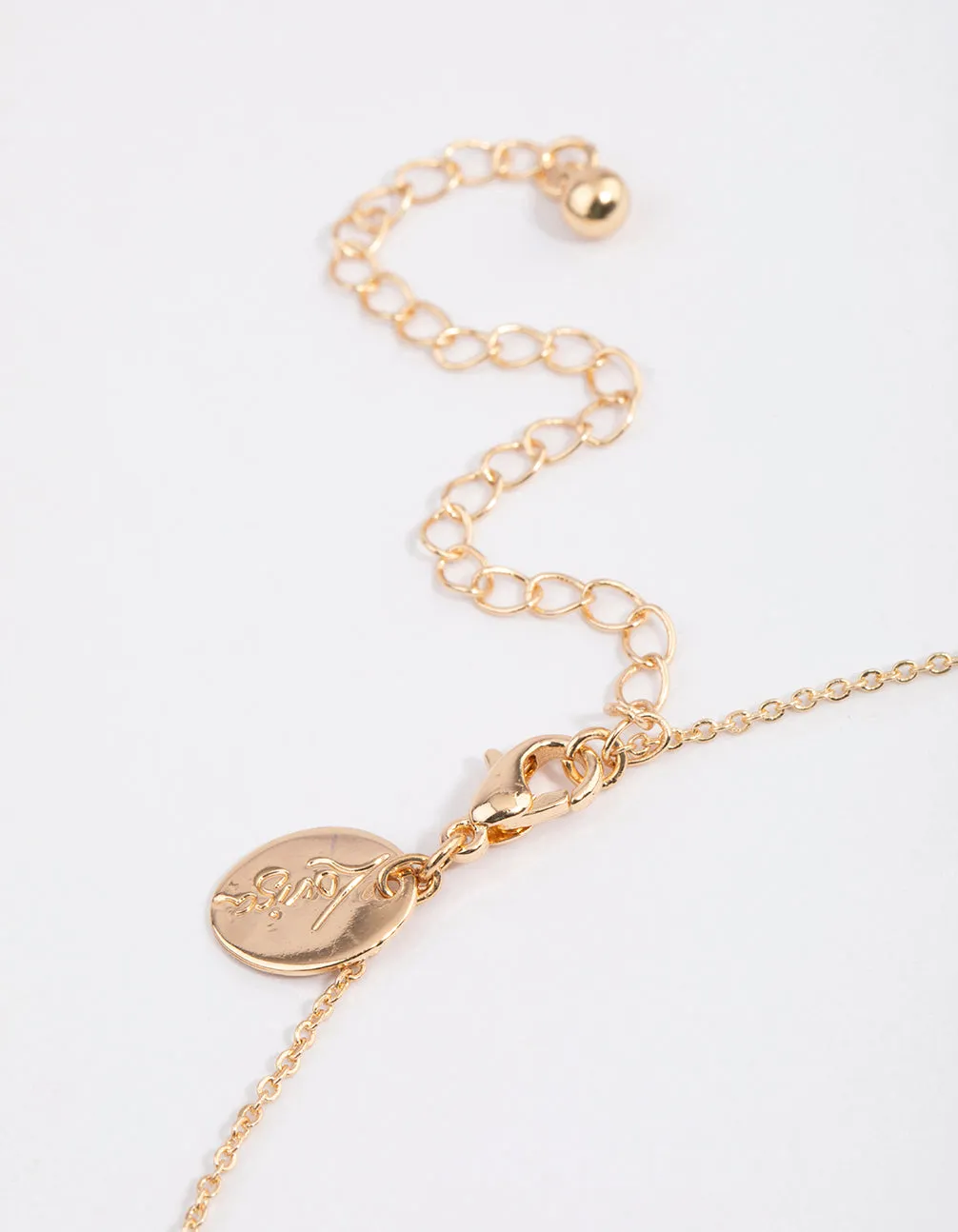 Gold Mixed Diamante Moon Pendant Necklace