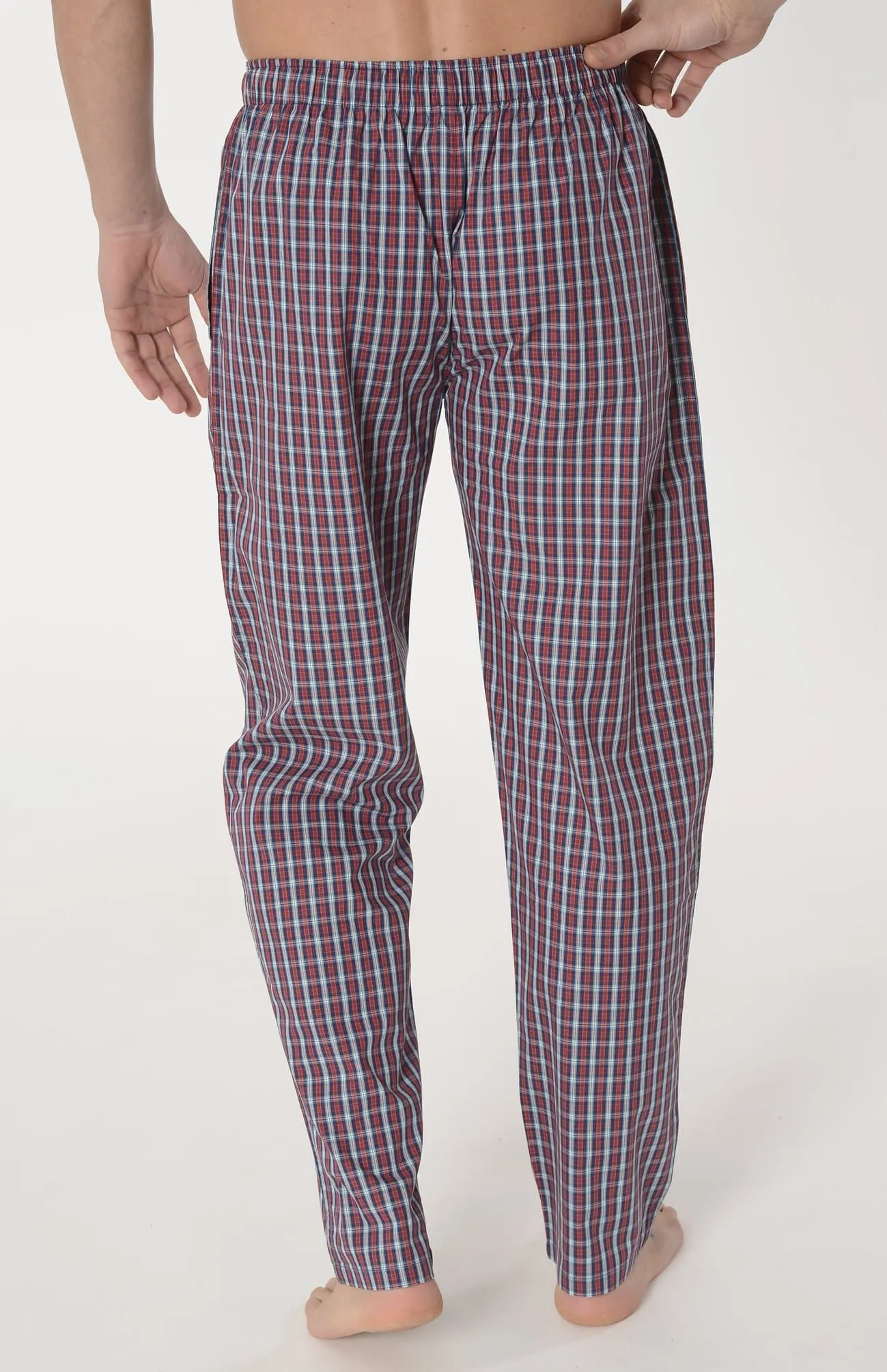 Pantalón Pijama Hombre Largo Algodón Popelín Cuadros - Rojo 8910_94