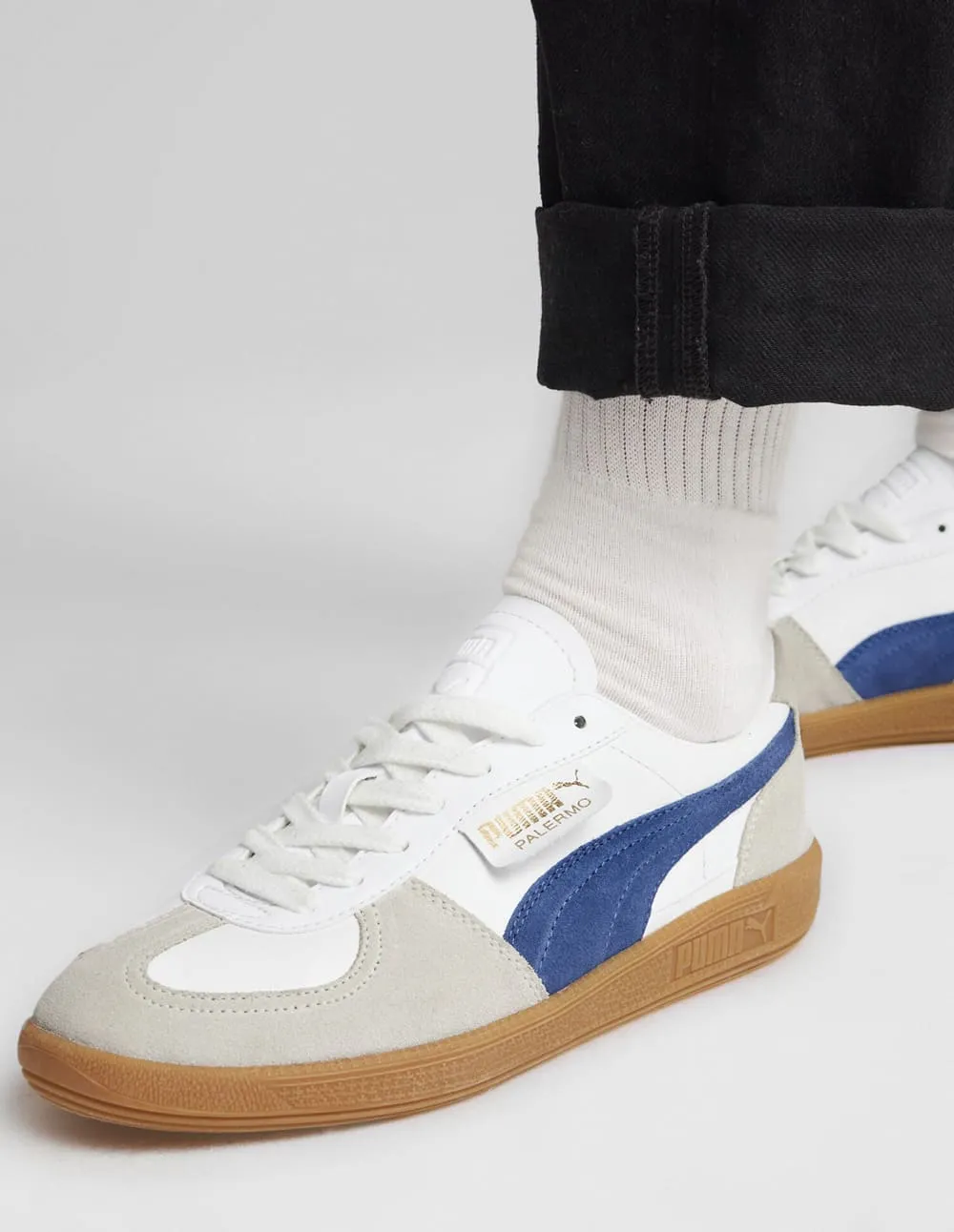 Puma Palermo Lth Blancas y Azules Hombre