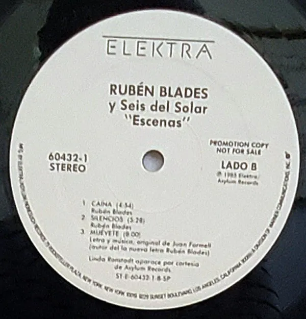 Rubén Blades* Y Seis Del Solar - Escenas (LP, Album, Promo) (VG )