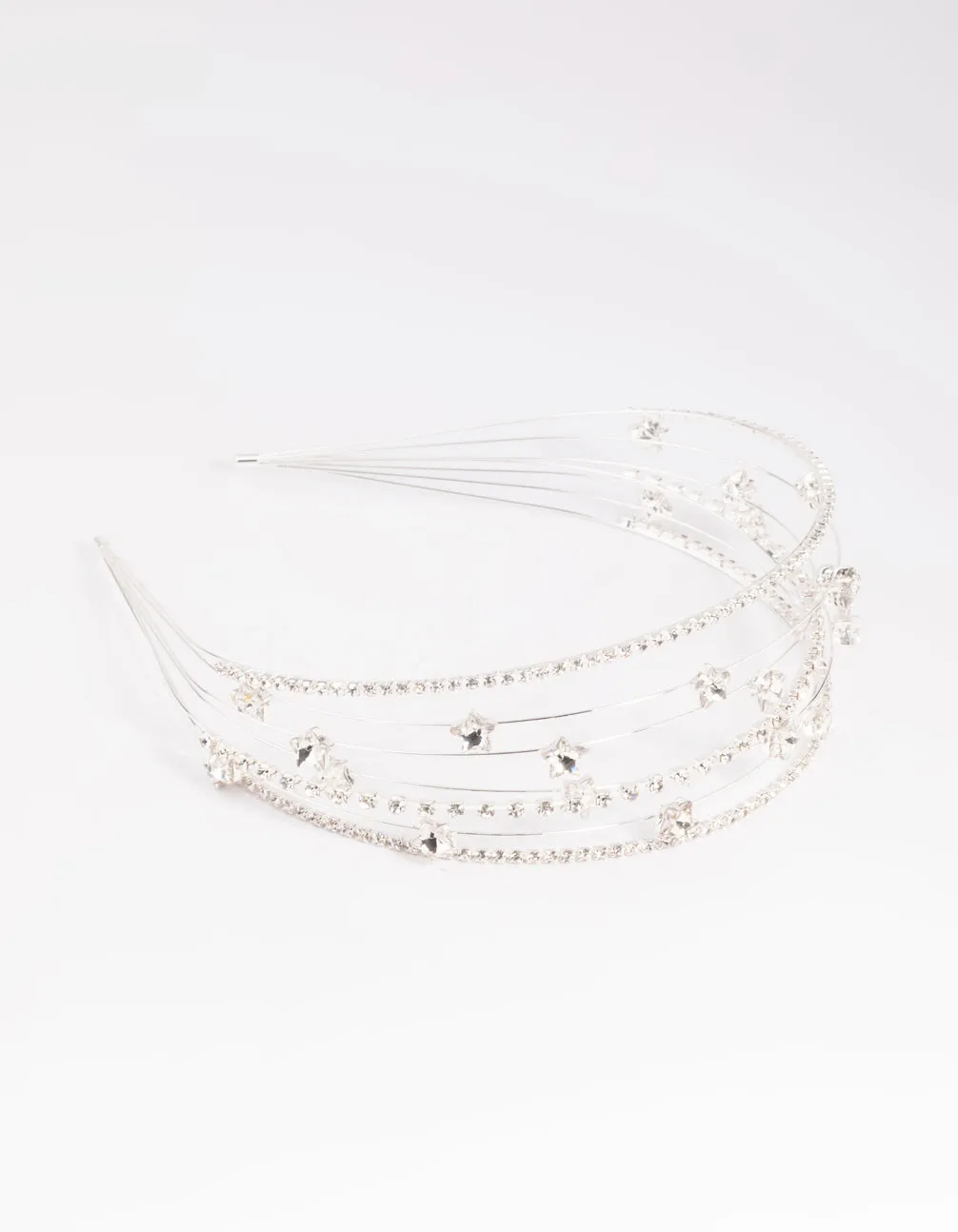 Silver Diamante Star Headband