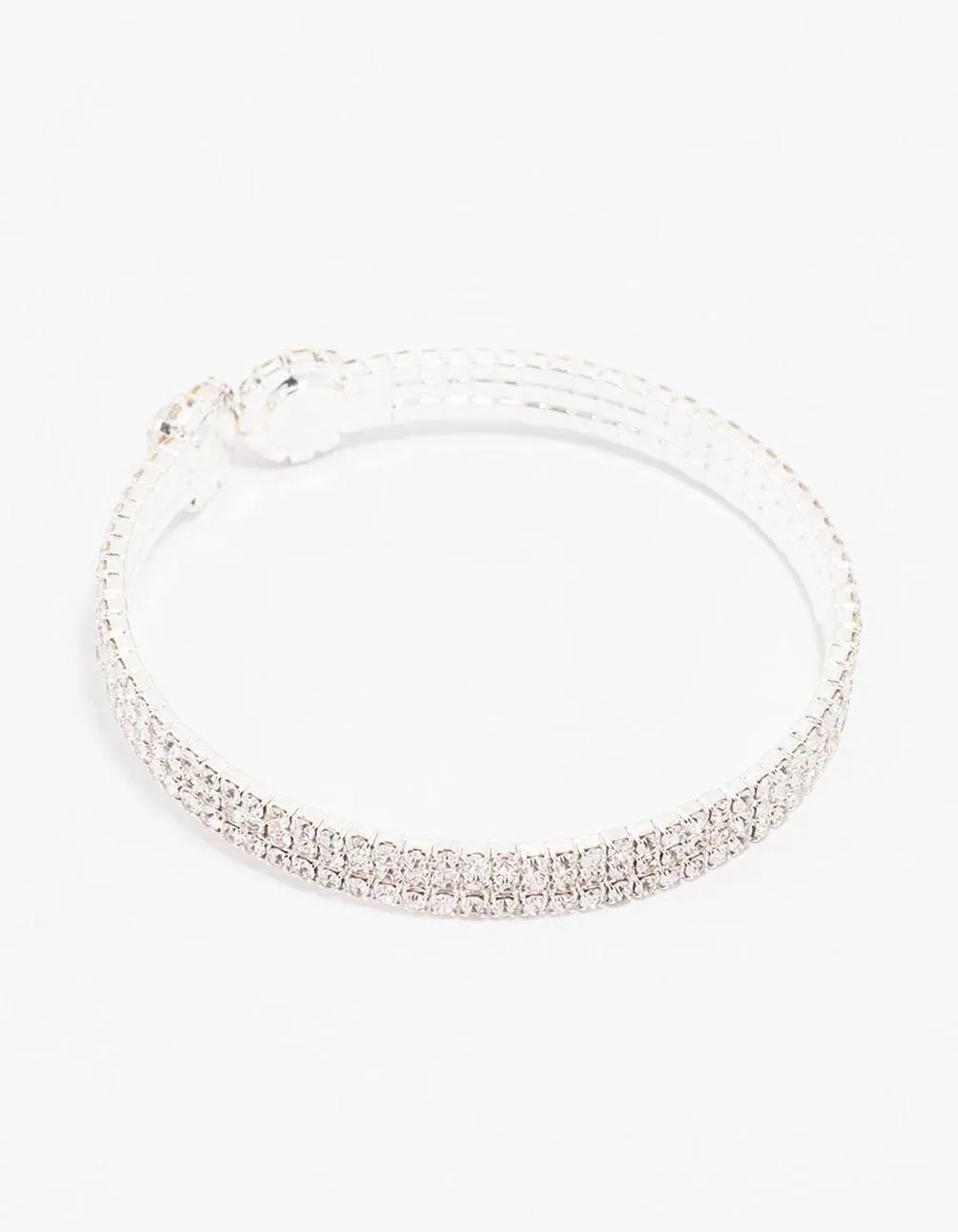 Silver Diamante Wrist Cuff