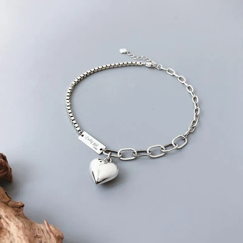 Summer Anklet Bracelet For Women Vintage Love Heart Pendant Jewelry